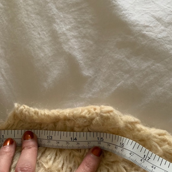 CREAM CHUNKY KNIT WOOL AND MOHAIR SWEATER MADE IN ITALY - Picture 8 of 8